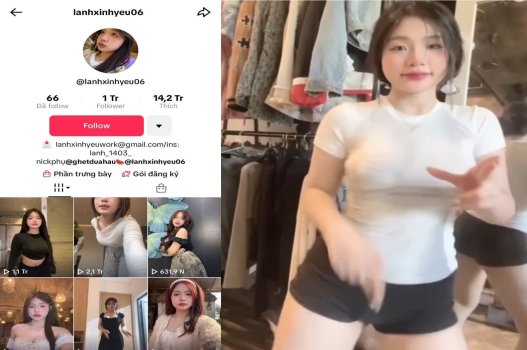 TikToker Lanhxinhyeu làm tình với anh trai cặc to phá hỏng lỗ lồn